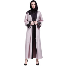Compras en línea Moda Nuevo modelo Dubai Front Open Long Muslim Abaya